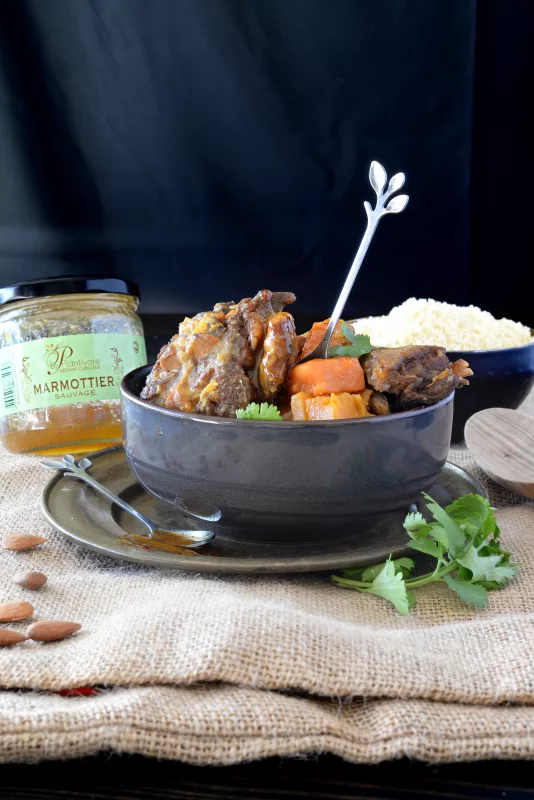 Tajine d’agneau à la confiture de Marmottier et aux légumes d’automne