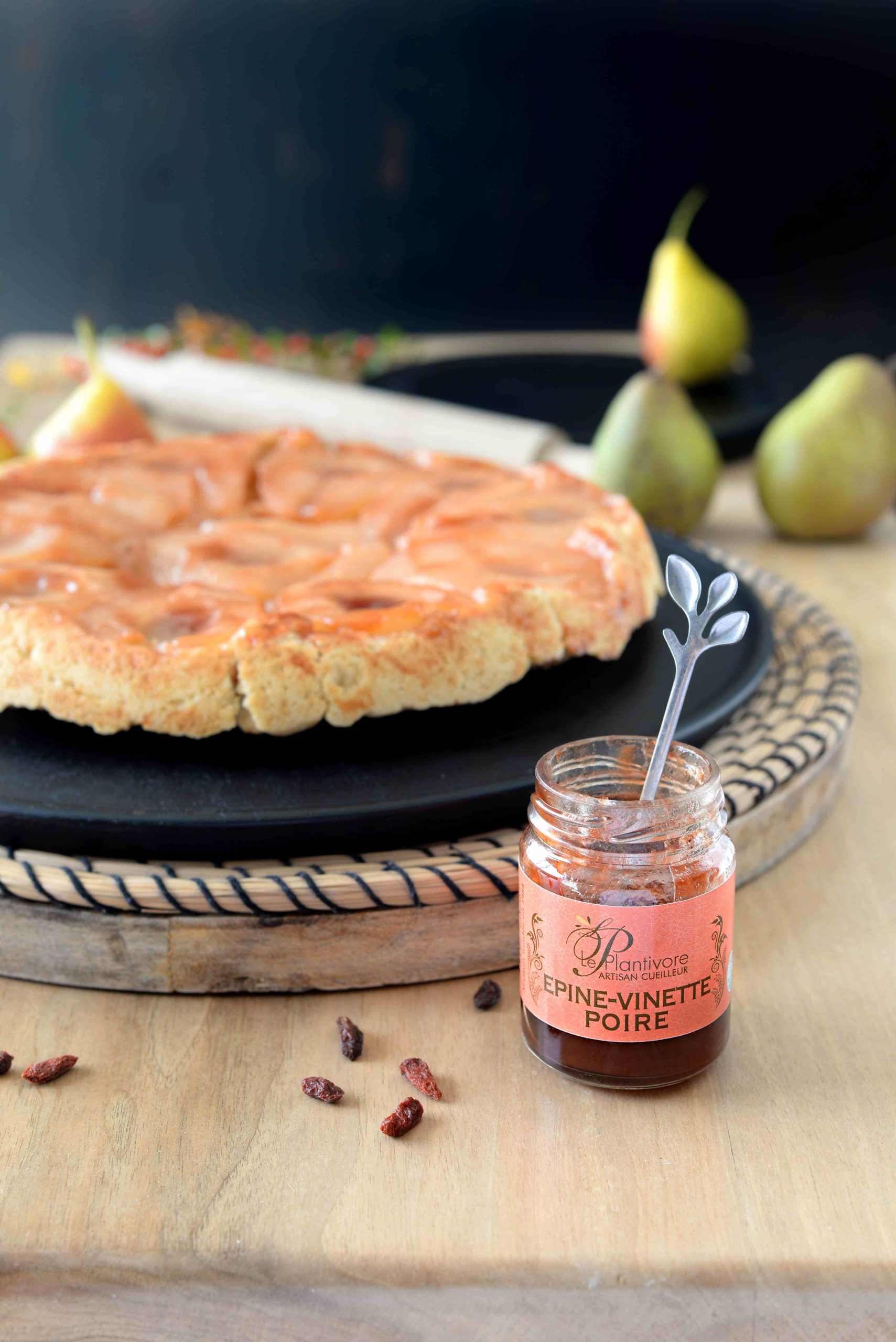 Tarte tatin aux Poires et Caramel à la confiture Epine-Vinette & Poire